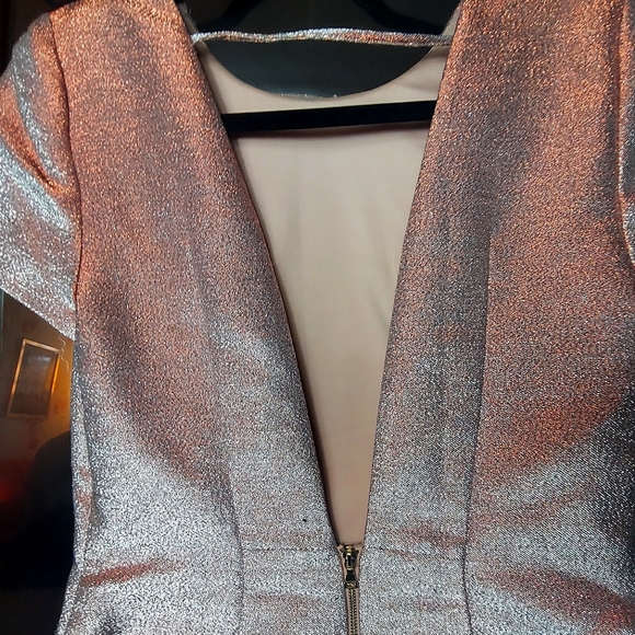 Express Pink Metallic Short Sleeve Dress Sz 8 - Picture 11 of 12